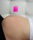 A pregnant woman mother holding baby bottle. Royalty Free Stock Photo