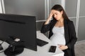 Pregnant woman in the office Royalty Free Stock Photo