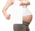 pregnant woman with paper