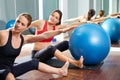 Pregnant woman pilates saw exercise workout Royalty Free Stock Photo