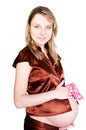 Pregnant woman with pink baw Royalty Free Stock Photo