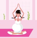 Pregnant woman practicing yoga asana