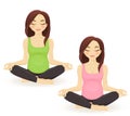 Pregnant woman practicing yoga