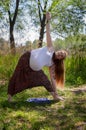 Pregnant woman practicing yoga