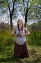 Pregnant woman practicing yoga