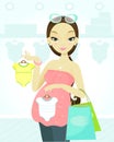 Pregnant woman shopping