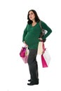 Pregnant woman with shopping bags Royalty Free Stock Photo