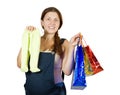 Pregnant woman with shopping bags Royalty Free Stock Photo