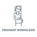 Pregnant woman sign vector line icon, linear concept, outline sign, symbol Royalty Free Stock Photo