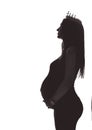 Pregnant woman silhouette in crown Royalty Free Stock Photo