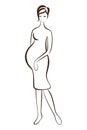 Pregnant woman silhouette Royalty Free Stock Photo