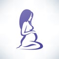 Pregnant woman silhouette Royalty Free Stock Photo