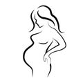 Pregnant woman silhouette, vector symbol Royalty Free Stock Photo