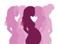 Pregnant woman silhouettes