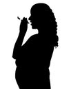 Pregnant woman smoking Royalty Free Stock Photo