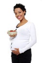 Pregnant woman with strawberries Royalty Free Stock Photo