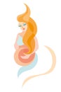 Pregnant woman stylized silhouette, mother care icon.