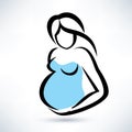 Pregnant woman, stylized symbol