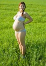 Pregnant woman in summer day Royalty Free Stock Photo