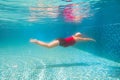 Pregnant woman in swimming pool. Healthy pregnancy Royalty Free Stock Photo