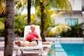 Pregnant woman in swimming pool. Healthy pregnancy Royalty Free Stock Photo