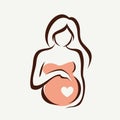 Pregnant woman symbol Royalty Free Stock Photo