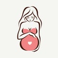 Pregnant woman symbol Royalty Free Stock Photo