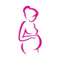 Pregnant woman symbol Royalty Free Stock Photo