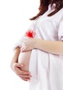 Pregnant woman torso with a flower Royalty Free Stock Photo