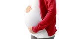 pregnant woman touching her big belly. Pregnant woma Royalty Free Stock Photo