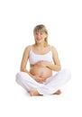 Pregnant woman touching her lovely belly Royalty Free Stock Photo