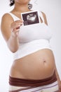 Pregnant woman. ultrasound image Royalty Free Stock Photo