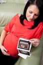 Pregnant woman ultrasound print Royalty Free Stock Photo