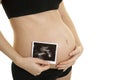 Pregnant woman ultrasound scan Royalty Free Stock Photo