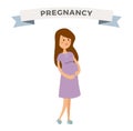 Pregnant woman vector cartoon illustration