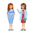 Pregnant woman visiting doctor in clinic, expectant mother Royalty Free Stock Photo