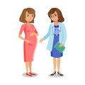 Pregnant woman visiting doctor in clinic, expectant mother Royalty Free Stock Photo