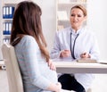 Pregnant woman visiting doctor for regular check-up Royalty Free Stock Photo