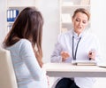 Pregnant woman visiting doctor for regular check-up Royalty Free Stock Photo