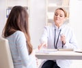 Pregnant woman visiting doctor for regular check-up Royalty Free Stock Photo