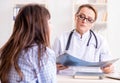 Pregnant woman visiting doctor for regular check-up Royalty Free Stock Photo