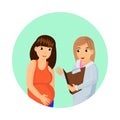 Pregnant Woman Visiting Therapist Illustration