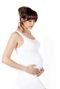 Pregnant woman on white Royalty Free Stock Photo