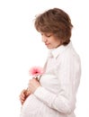 Pregnant woman on the white background (isolated)