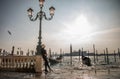 Pregnant woman with wonderful Venice landscape