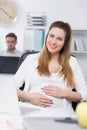 Pregnant woman at work