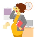 Pregnant woman working