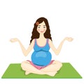 Pregnant woman yoga on a white background