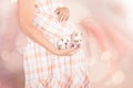 Pregnant Women with Baby shoes Royalty Free Stock Photo