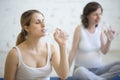 Pregnant women drinking water in fitness class Royalty Free Stock Photo